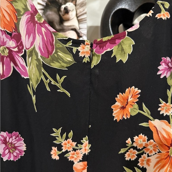 Jones New York Black floral Sleeveless Maxi Dress size 6 - Picture 7 of 9